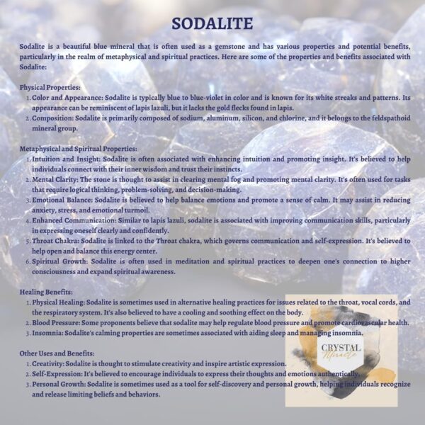 crystalmiracle Sodalite Worry Stone crystal healing Reiki Thumb Stone Gift Wellness gemstone powerful Luck Peace Harmony - Image 6
