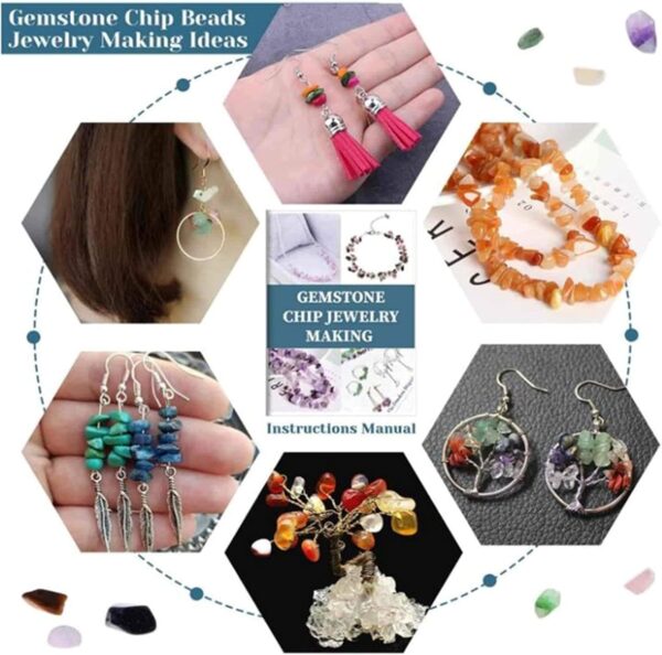 AM ANNA Crystal Jewelry Making Kit, with 15 Colors Irregular Crystal Gemstone Beads, Jewelry Wire and Earring Hooks for Ring, Earring and Jewelry Making - Image 7