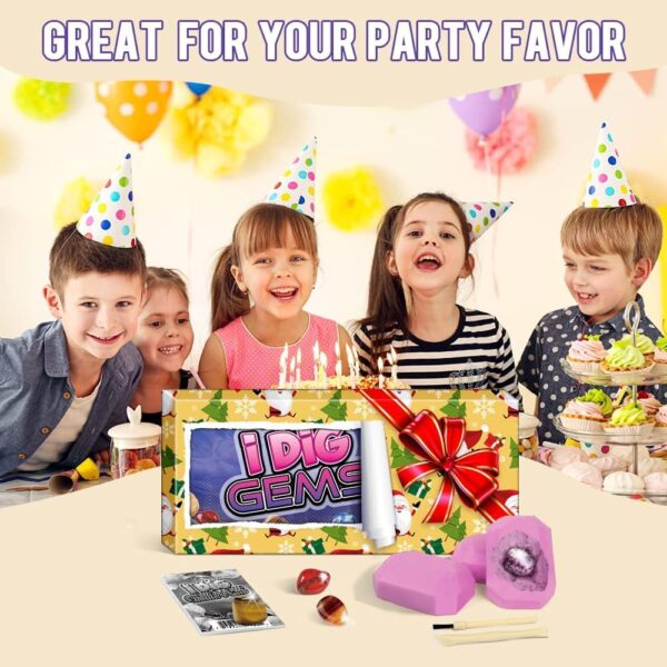 TERRIFI Gemstone Dig Kit, Dig Up 12 Real Gems, Gemstones and Crystals Excavation Kit, STEM Toys Rock Collection for Kids, Educational Party Gifts for Boys and Girls - Image 6
