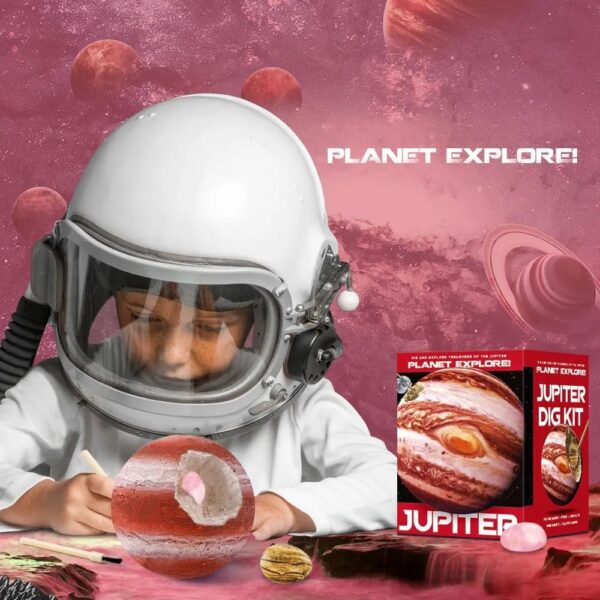 UKR Jupiter Digging Kit Science Geology Set Educational Learning STEM Solar System Planets Dig Up 5 Natural Gemstones Toy Excavation Kits for Kids - Image 6