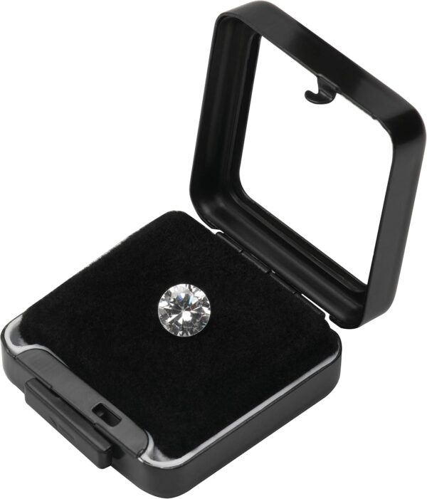 POKOFO Glass Top Loose Diamond or Gemstone Display Box Case Holder Show Container Metal (Black) - Image 5