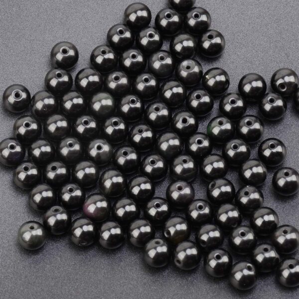 LPBeads 100PCS 8mm Natural Black Obsidian Beads Gemstone Round Loose Beads for Jewelry Making with Crystal Stretch Cord - Image 4