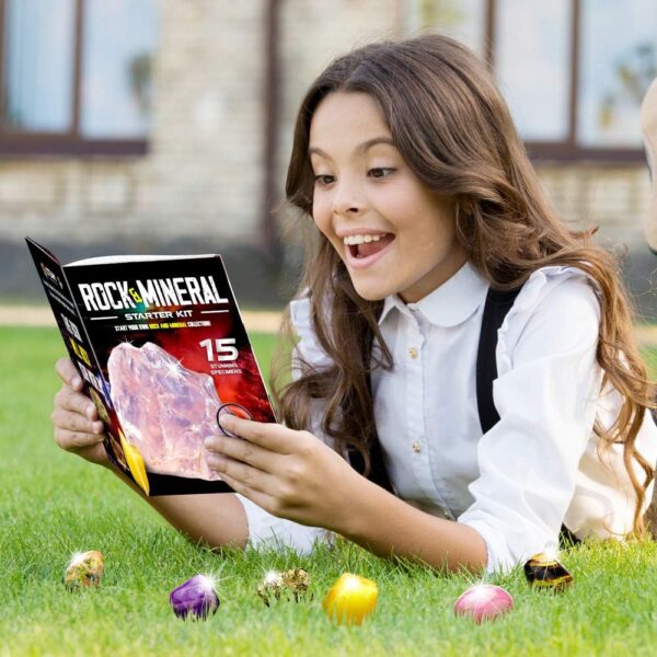 XXTOYS Kids Rocks Collection - 15-Piece Rock Collections for Kids - Cool Geology Gem Kit with Identification Sheet - Gemstones Set Box with Learning Guide and Storage Case - Educational Gift for Kids - Image 5
