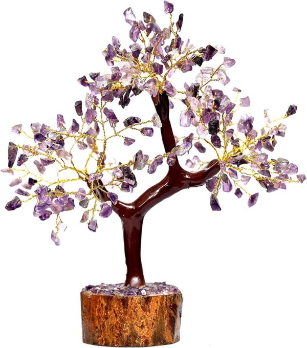 eSplanade Crystals Tree Healing Stones Seven Chakra Natural Healing Gemstone Bonsai Fortune Money Tree, Home Office Decor Spiritual Gift | Size 7-8 Inches - Image 2