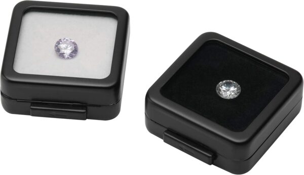 POKOFO Glass Top Loose Diamond or Gemstone Display Box Case Holder Show Container Metal (Black) - Image 6