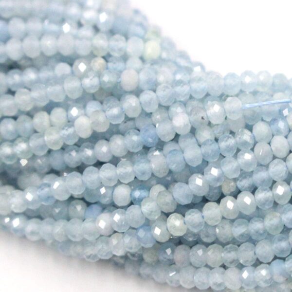 Tacool Natural Gemstone Beads Rondelle Saucer dic Semi Precious Beads for DIY Jewerly Making Beads (Aquamarine, 2x3mm) - Image 3