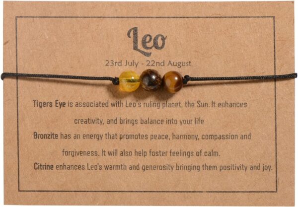 VLINRAS Zodiac Bracelets for Women Men, 6mm Natural Stone Horoscope Bracelets Healing Gemstone Crystals Zodiac Gifts - Image 2