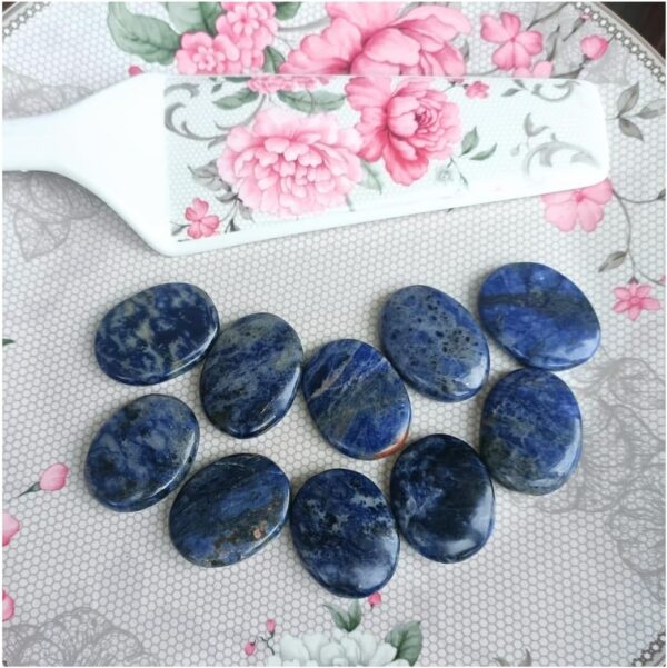 crystalmiracle Sodalite Worry Stone crystal healing Reiki Thumb Stone Gift Wellness gemstone powerful Luck Peace Harmony - Image 3