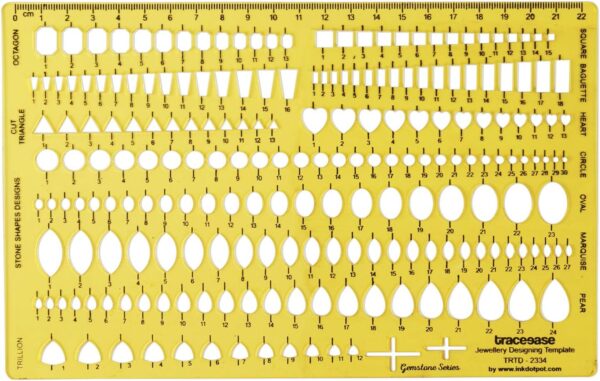 Traceease Multiple Shape Gemstone Series Draw Jewelry Templates Drafting Tools Jewellery Designing Stencils - Image 2