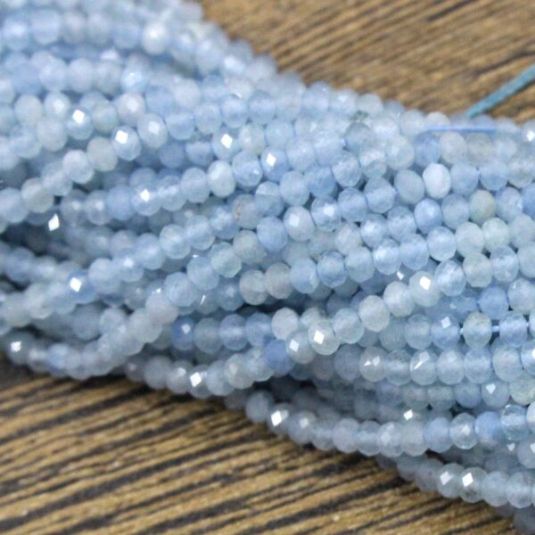 Tacool Natural Gemstone Beads Rondelle Saucer dic Semi Precious Beads for DIY Jewerly Making Beads (Aquamarine, 2x3mm) - Image 4