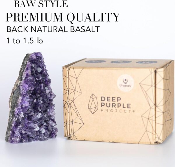 Deep Purple Project 1 Lb Quartz Crystal Cluster Raw Amethyst Stone Plus: Gift WRAP Box Included - Image 3