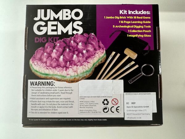 Dr. Daz Minerals Excavation Set Jumbo Gemstone Experiment Set Digging Real Jewel & Stones Yourself with Hammer and Chisel, Birthday Party Set for Children from 6 7 8 9 10 Years - Image 11