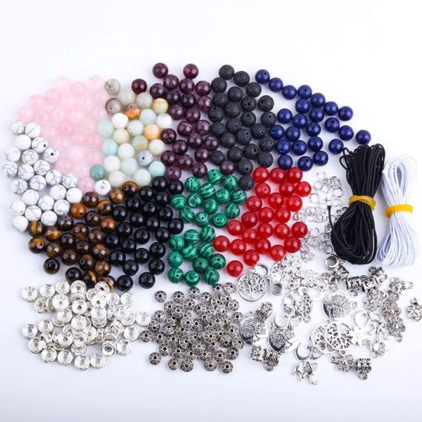 Fishdown 418 pcs 8mm Crystal Beads for Jewelry Making, Natural Stone Healing Beads for Bracelets, Gemstone Beading & Jewelry Necklace Making DIY Kit - Image 4
