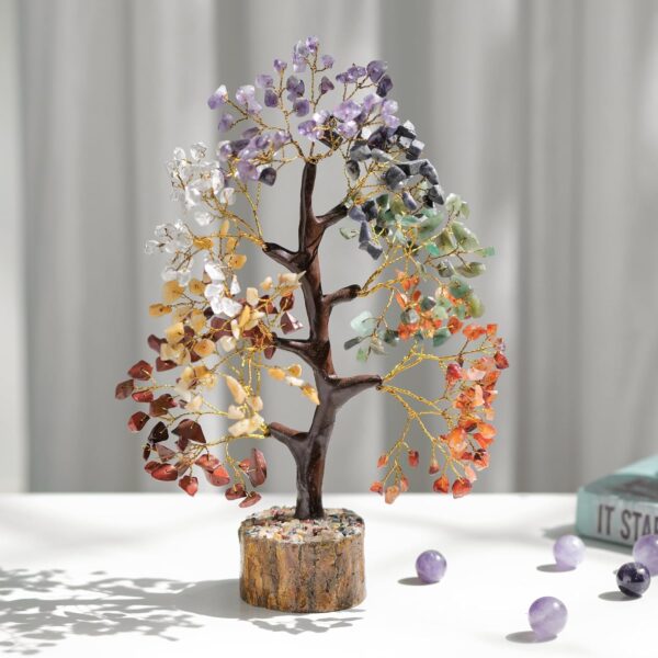 Seven Chakra Crystal Tree, Lucky Crystal Bonsai Tree Gemstone Chakra Tree Chakra Stone Bonsai Tree Gemstone Tree Spiritual Crystal Tree of Life Crystal Decoration for Desk - Money Tree - Home Gifts - Image 8