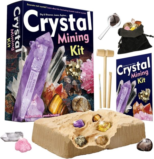 XXTOYS Crystal Mining Kit Gems Dig Kit for Kids with Real Crystals Rock Digging Kit Excavate Gemstones and Minerals Geology Science STEM Toys Gift for Kid - Image 2