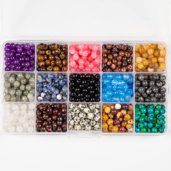 Keip Taoun 800pcs 6mm Natural Round Stone Beads Genuine Real Gemstone Beading Loose Gemstone Hole Size 1mm DIY Smooth Beads for Bracelet Necklace Earrings Jewelry Making,Box Packed - Image 4
