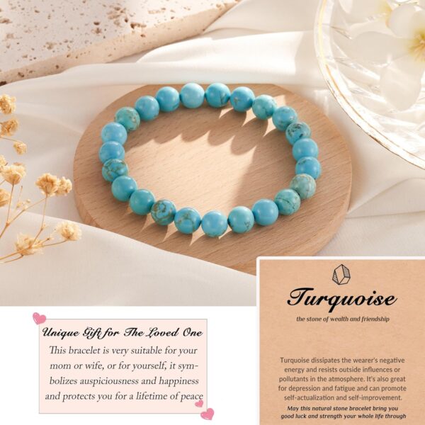 Seyaa Stress Relief Anxiety Yoga Bracelet, Natural Crystal Stone Healing Gifts for Women Men Teens, Stone, no gemstone, Green - Image 4