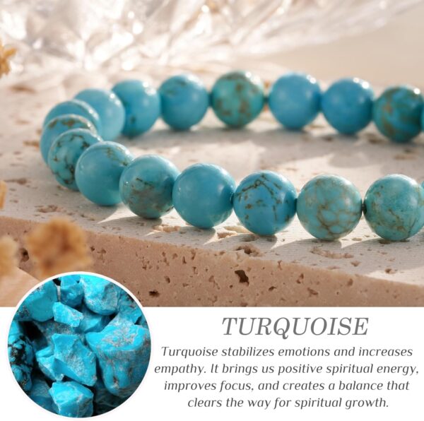 Seyaa Stress Relief Anxiety Yoga Bracelet, Natural Crystal Stone Healing Gifts for Women Men Teens, Stone, no gemstone, Green - Image 3