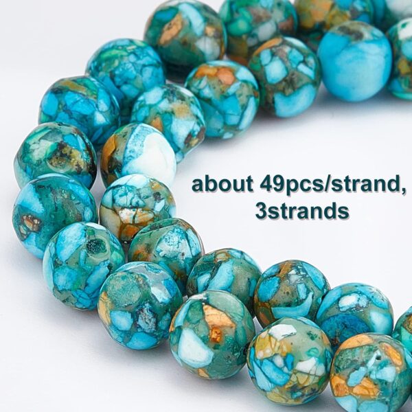 OLYCRAFT 147pcs Synthetic Turquoise Beads 8mm Irregulär Dyed Turquoise Beads Gemstone Energy Stone Loose Beads for Bracelet Necklace Jewelry Making - Image 4