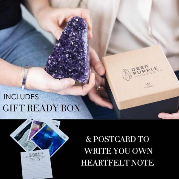 Deep Purple Project Amethyst Clusters Quartz Crystal Geode 1/2 Lb to 1 Lb Plus: Premium Gift Box Spiritual Healing Stone - Image 5