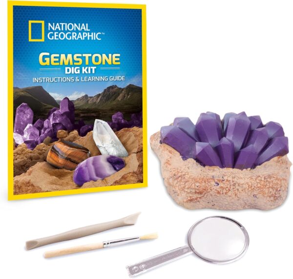 National Geographic Ultimate Gemstone Dig Kit - Fascinating Gem Excavation Kits for Kids with 20 Authentic Gemstones and Crystals | STEM Educational Science Kits Gifts for 8+ Year Old Boys and Girls - Image 3