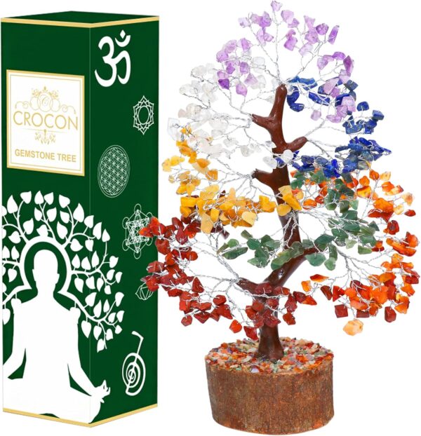 Seven Chakra Tree of Life - Crystal Tree of Life - Handmade Gemstone Tree - Healing Crystal Decoration - 7 Chakra Tree - Money Tree Bonsai - Spiritual Gifts - Feng Shui Decor - Crystal Gift - Gem Tree - Image 2