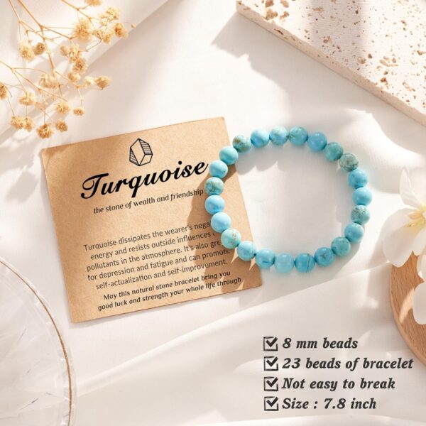 Seyaa Stress Relief Anxiety Yoga Bracelet, Natural Crystal Stone Healing Gifts for Women Men Teens, Stone, no gemstone, Green - Image 6