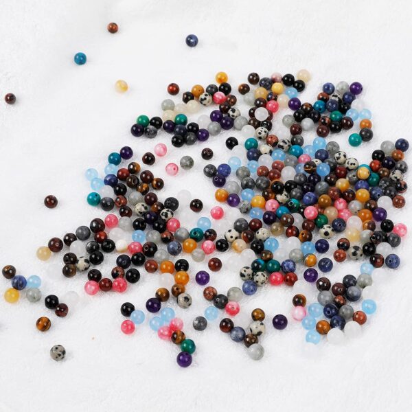 Keip Taoun 800pcs 6mm Natural Round Stone Beads Genuine Real Gemstone Beading Loose Gemstone Hole Size 1mm DIY Smooth Beads for Bracelet Necklace Earrings Jewelry Making,Box Packed - Image 6