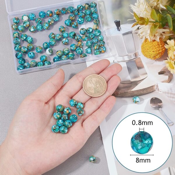 OLYCRAFT 147pcs Synthetic Turquoise Beads 8mm Irregulär Dyed Turquoise Beads Gemstone Energy Stone Loose Beads for Bracelet Necklace Jewelry Making - Image 3