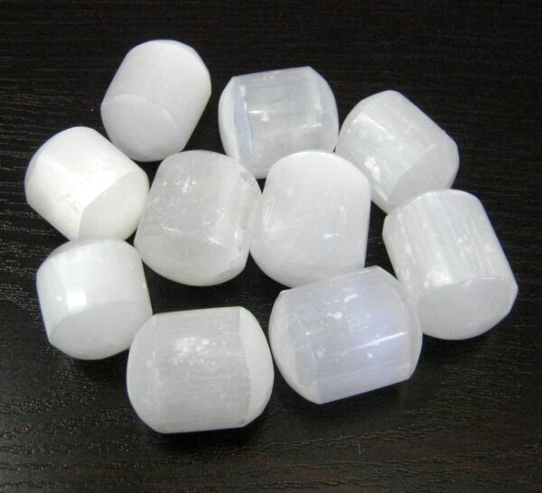CRYSTALMIRACLE Beautiful set of five selenite tumbled stones crystal healing reiki feng shui gift gemstone - Image 2