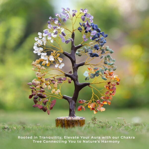 Seven Chakra Crystal Tree, Lucky Crystal Bonsai Tree Gemstone Chakra Tree Chakra Stone Bonsai Tree Gemstone Tree Spiritual Crystal Tree of Life Crystal Decoration for Desk - Money Tree - Home Gifts - Image 7