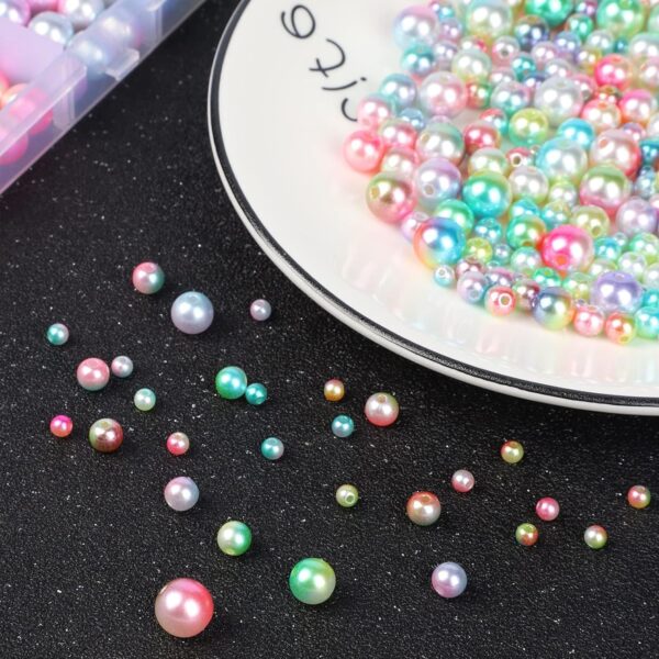 ELECDON 1890Pcs Multicolored Pearls Beads, Loose Round Spacer Beads, Smooth Rainbow Faux ABS Beads for Jewelry Making, Bracelets, Earrings, Necklaces, DIY Crafts 4 6 8 10mm - Image 10