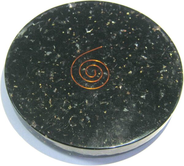 crystalmiracle Black Tourmaline Gemstone 90 Mm orgonite Round Coaster Crystal Healing Reiki feng Shui Gift - Image 2
