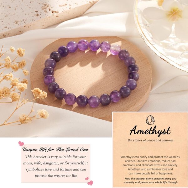 Seyaa Stress Relief Anxiety Yoga Bracelet, Natural Crystal Stone Healing Gifts for Women Men Teens, Stone, no gemstone, Green - Image 4
