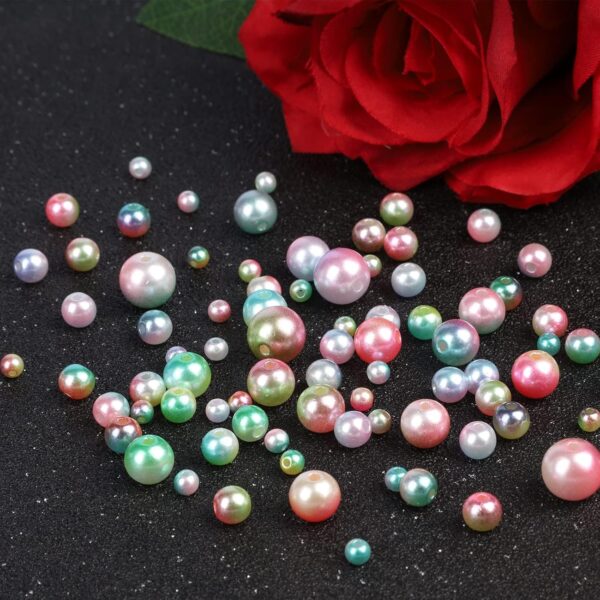 ELECDON 1890Pcs Multicolored Pearls Beads, Loose Round Spacer Beads, Smooth Rainbow Faux ABS Beads for Jewelry Making, Bracelets, Earrings, Necklaces, DIY Crafts 4 6 8 10mm - Image 8