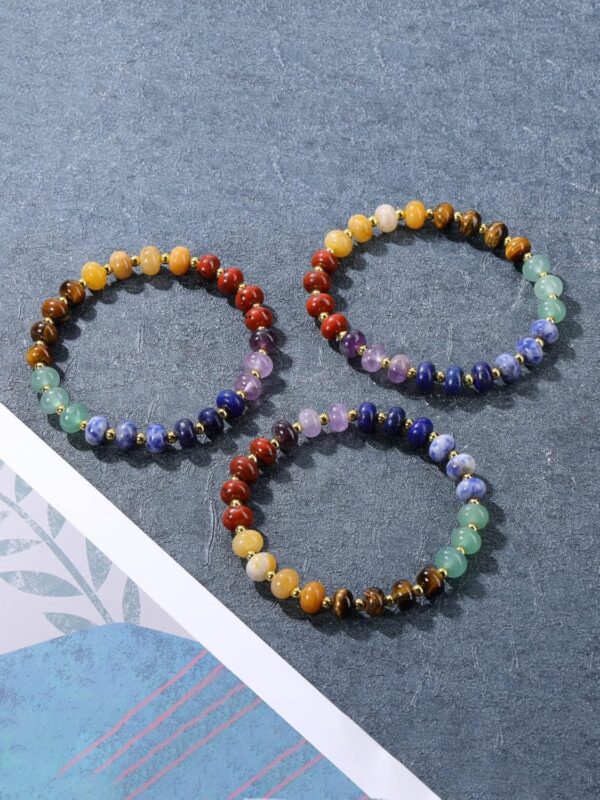 Azonee Crystals Bracelet 7 Chakra Reiki Healing Crystal Gemstone Bracelets for Women Yoga Meditation Crystal Bangle Cuff Bracelet Healing Energy Gemstones Bracelets Jewelry for Women Gift - Image 8