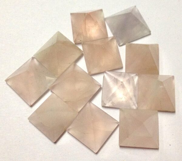 CRYSTALMIRACLE BEAUTIFUL SET OF NINE ROSE QUARTZ GEMSTONE LOOSE MINI PYRAMIDS CRYSTAL HEALING WELLNESS GIFT REIKI FENG SHUI - Image 2