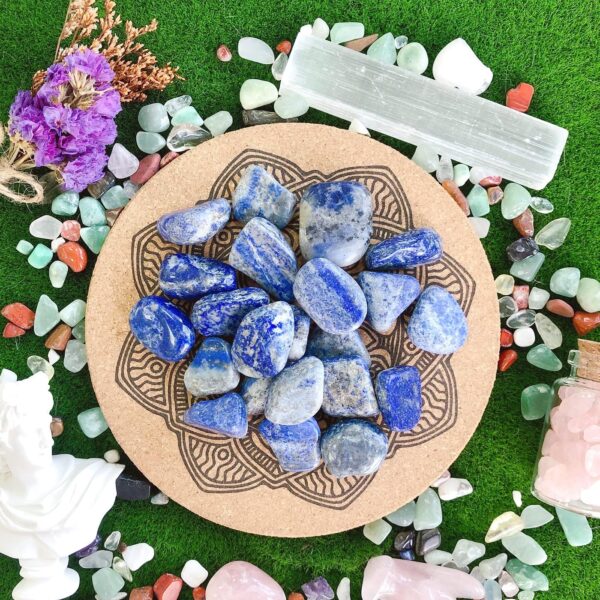 YATOJUZI Blue Solidate Tumbled Polished Natural Healing Crystals Stones Bulk Stones Crystal for Energy Reiki Tumbling Cabbing Balancing Decoration Gemstones Crystal Healing Meditation Therapy Gift - Image 5