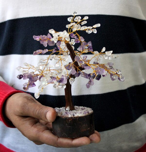 eSplanade Crystals Tree Healing Stones Seven Chakra Natural Healing Gemstone Bonsai Fortune Money Tree, Home Office Decor Spiritual Gift | Size 7-8 Inches - Image 3