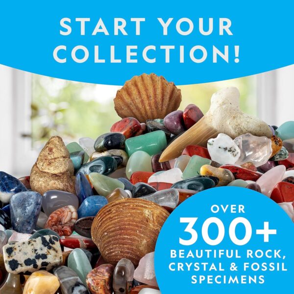 NATIONAL GEOGRAPHIC Rock Collection Box for Kids – 200 Piece Gemstones and Crystals Set Includes Geodes and Real Fossils, Rocks and Minerals Science Kit for Kids, A Geology Gift for Boys and Girls - Image 3