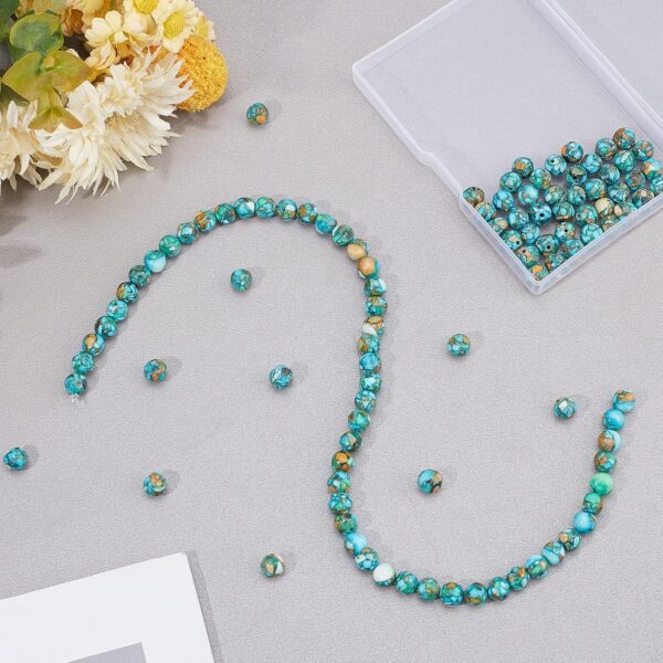 OLYCRAFT 147pcs Synthetic Turquoise Beads 8mm Irregulär Dyed Turquoise Beads Gemstone Energy Stone Loose Beads for Bracelet Necklace Jewelry Making - Image 5